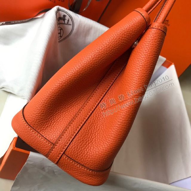 HERMES女包 Garden party花園包 togo皮 愛馬仕手提包 手腕包 大小號 橙色  Ama1616